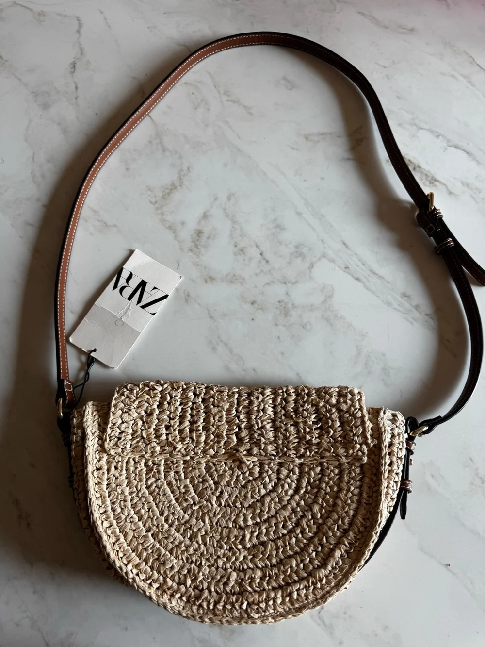 Zara Raffia Crossbody Bag